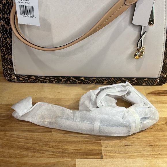 Coach Dreamer 36 Handbag Colorblock Snakeskin Detail Purse Smooth Leather - Picture 9 of 14